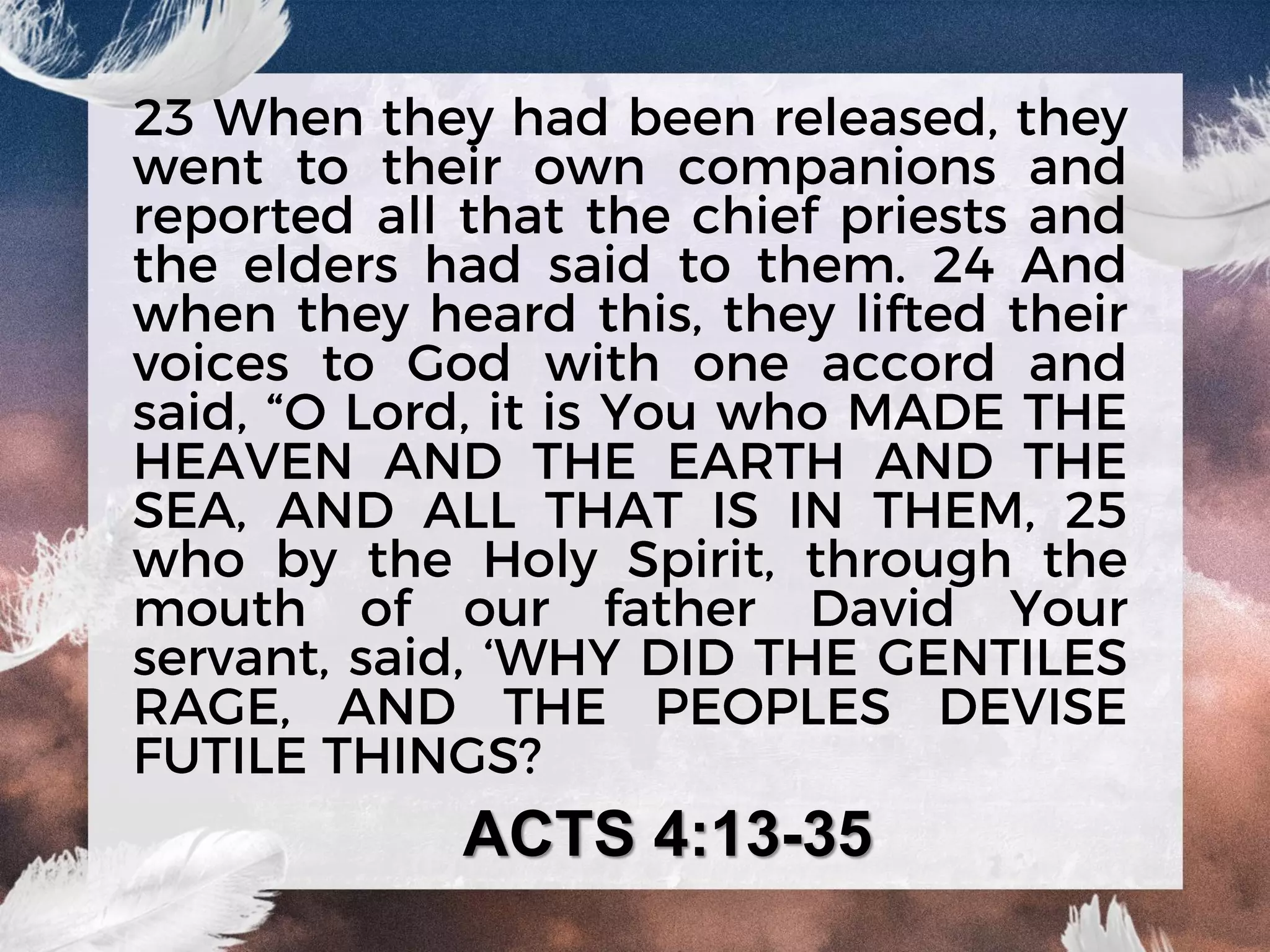 ACTS 4:13-35