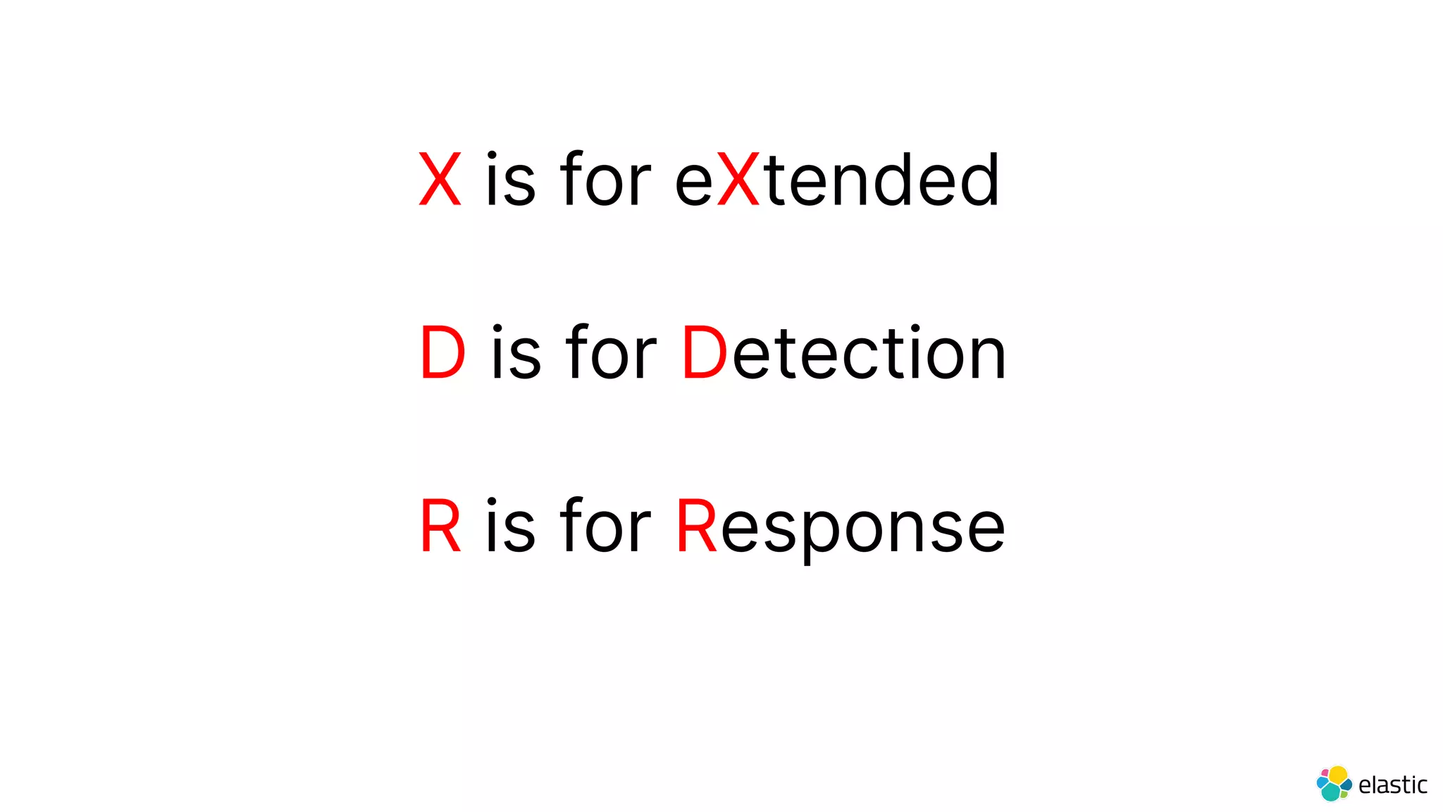 X is for eXtended
D is for Detection
R is for Response
 
