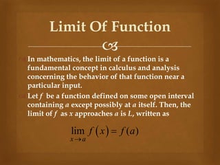 Limit of Function And Its Types | PPT