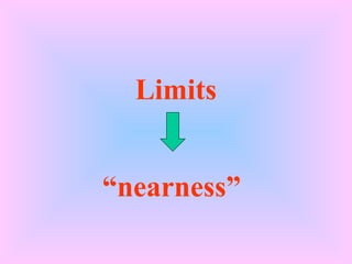 Limits
“nearness”
 