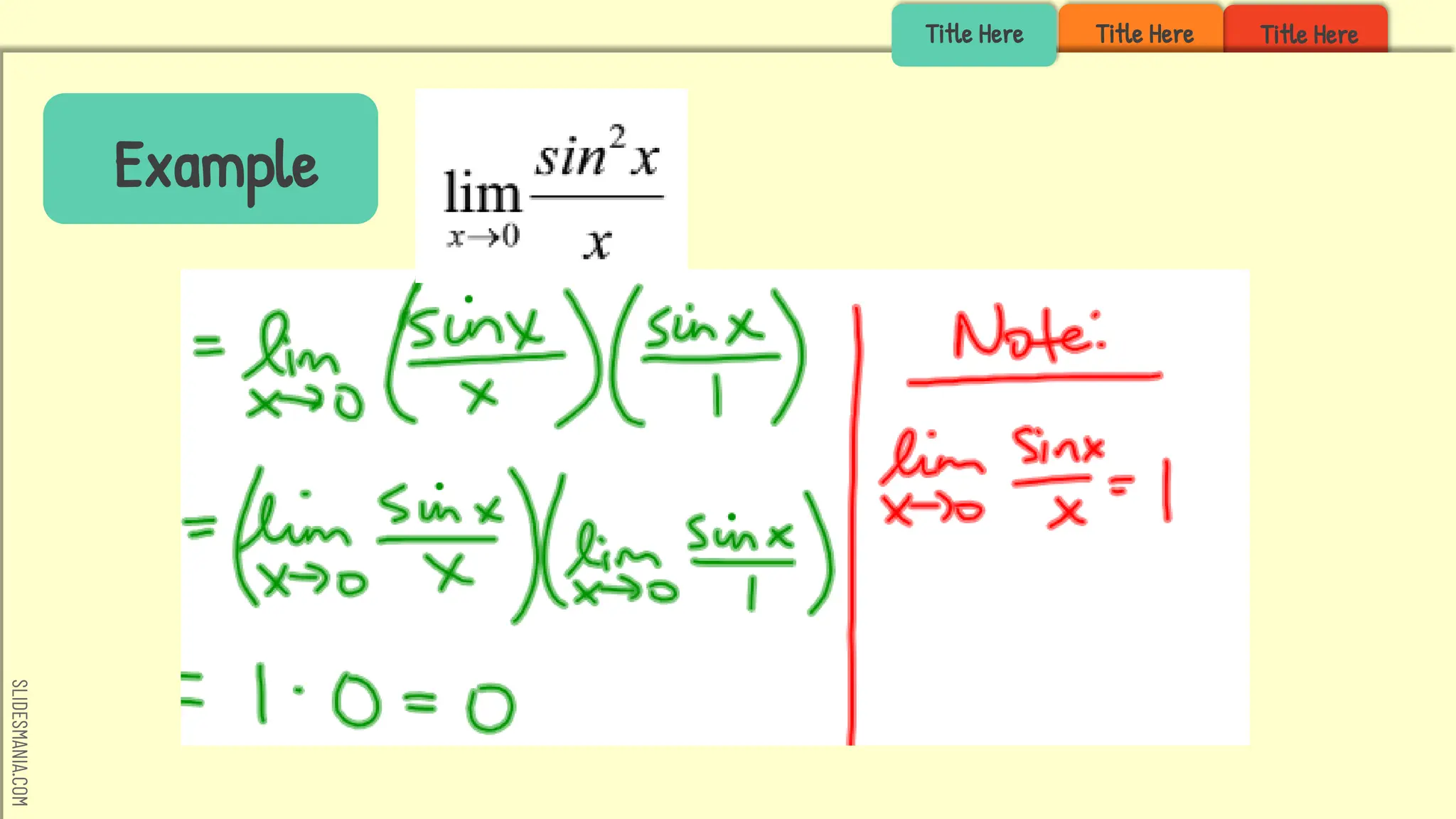 SLIDESMANIA.COM
Title Here
Title Here
Example
Title Here
 