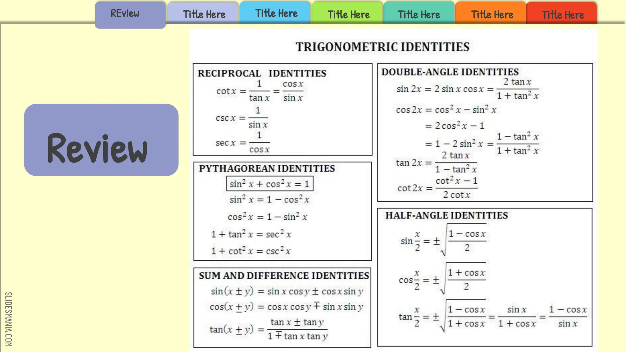 SLIDESMANIA.COM
Title Here Title Here
Title Here
Title Here
Title Here
Title Here
Review
REview
 