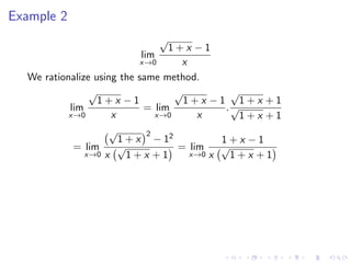 Limit Rationalization Limits by Rationalization | PDF
