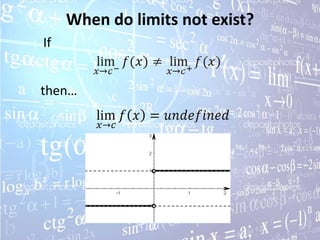 When do limits not exist?
If


then…
 