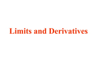 Limits and Derivatives 