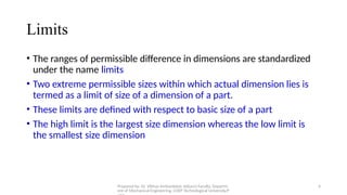 Limits Fits and Tolerances , basics concepts and definitions | PPTX