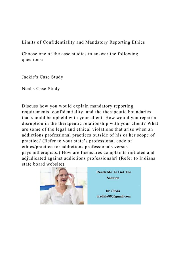 Limits of Confidentiality and Mandatory Reporting EthicsChoo.docx