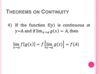THEOREMS ON CONTINUITY 
 