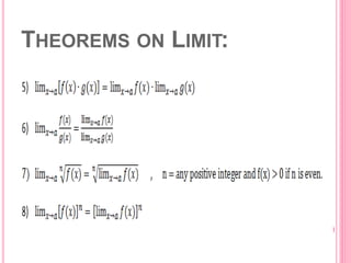 THEOREMS ON LIMIT: 
 