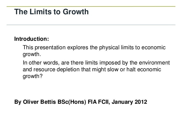 Limits to growth jan 2012 part 1