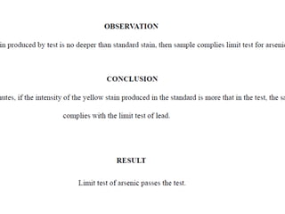 Limit test for arsenic 