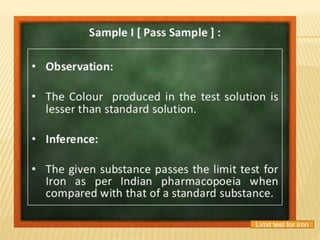 Limit test for iron
 