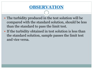 Limit test for sulphate | PPTX