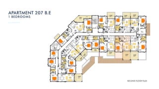 APARTMENT 207 B.E
1 BEDROOMS
SECOND FLOOR PLAN
 