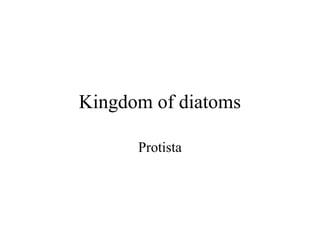 Kingdom of diatoms

      Protista
 