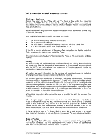 Pd Insurance Sample Limousine Insurance, PDS Policy Wording, Lumley | PDF