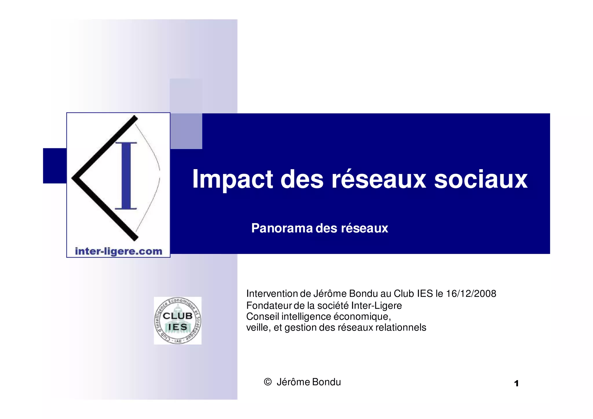 L'impact des réseaux sociaux - J.Bondu