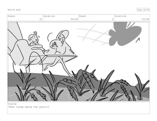 Scene
31
Duration
04:00
Panel
2
Duration
01:00
Dialog
?That sleep among the grain:?
ANI198 ASS2 Page 66/98
 