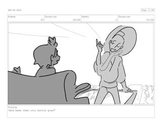 Scene
33
Duration
02:00
Panel
1
Duration
01:00
Dialog
?And make them into mutton pies"
ANI198 ASS2 Page 71/98
 