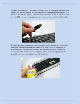 Limpieza del teclado | DOCX
