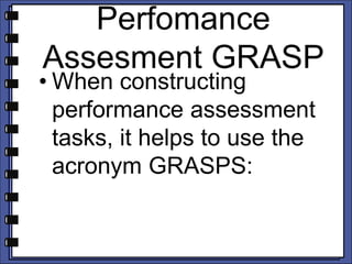 GRASP PERFORMANCE ASSESSMENT | PPTX | Resume Writing and Advice | Job ...