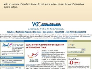 Voici un exemple d’interface simple. On voit que le lecteur n’a pas du tout d’intéraction avec le lecteur. 