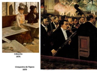 L’absenta
1876
L’orquestra de l’òpera
1870 Júlia López Valera
 