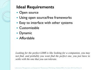 The importance of a laboratory information management system in a research setting