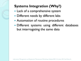 The importance of a laboratory information management system in a research setting