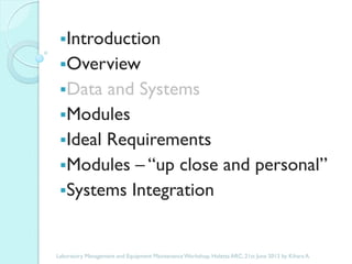 The importance of a laboratory information management system in a research setting