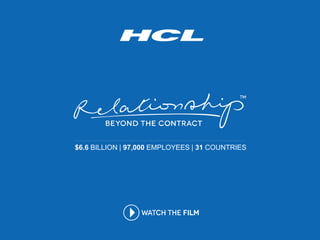 $6.6 BILLION | 97,000 EMPLOYEES | 31 COUNTRIES 
Copyright © 2014 HCL Technologies Limited 5 | www.hcltech.com 
