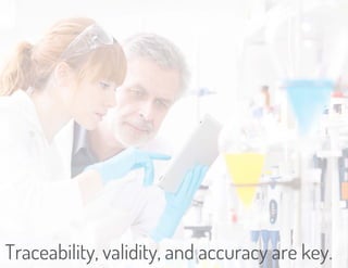 Traceability, validity, and accuracy are key. 
 