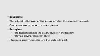 Subject Explaination LINGUISTIC OR ENGLISH BASICS FOR BEGINNERS 100.pptx