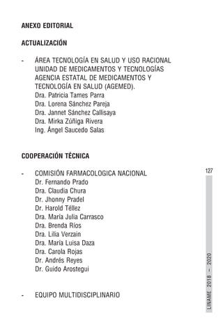 118
Serie:
Documentos
Técnico
Normativos
Código
Medicamento
Forma
Farmacéutica
Concentración
Clasific.
A.T.Q.
Uso
Res.
C
02
06
Sildenafilo
Comprimido
25
mg
C02KX
R
R
03
07
Teofilina
Comprimido
200
mg
R03DA04
 
L
02
06
Triptorelina
Inyectable
3,75
mg
 
 
J
07
06
Vacuna
antipoliomielítica
trivalente
(tipo
Sabin)
Solución
oral
Norma
PAI
(20
dosis)
J07BF02
 
J
07
07
Vacuna
antipoliomielítica
trivalente
(tipo
Sabin)
Solución
oral
Norma
PAI
(10
dosis)
J07BF02
 
J
07
09
Vacuna
antisarampionosa
Inyectable
Norma
PAI
J07BD01
 
J
07
10
Vacuna
antitetánica
Inyectable
Norma
PAI
J07AM01
 
 