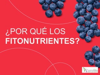 ¿POR QUÉ LOS
FITONUTRIENTES?
 