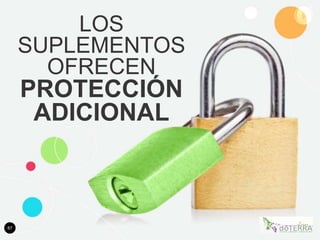 87
LOS
SUPLEMENTOS
OFRECEN
PROTECCIÓN
ADICIONAL
 