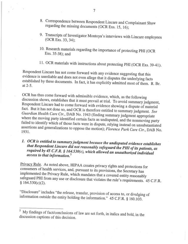 lincare hipaa remediated decision by administrative judge lincare order form