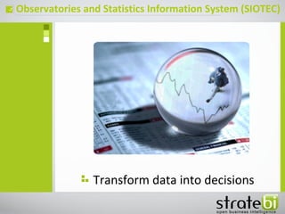 Observatories and Statistics Information System (SIOTEC)ç
Transform data into decisions
 
