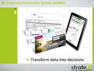 University Information System (SIUNIV)ç
Transform data into decisions
 