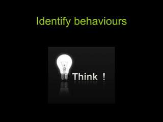 Identify behaviours 