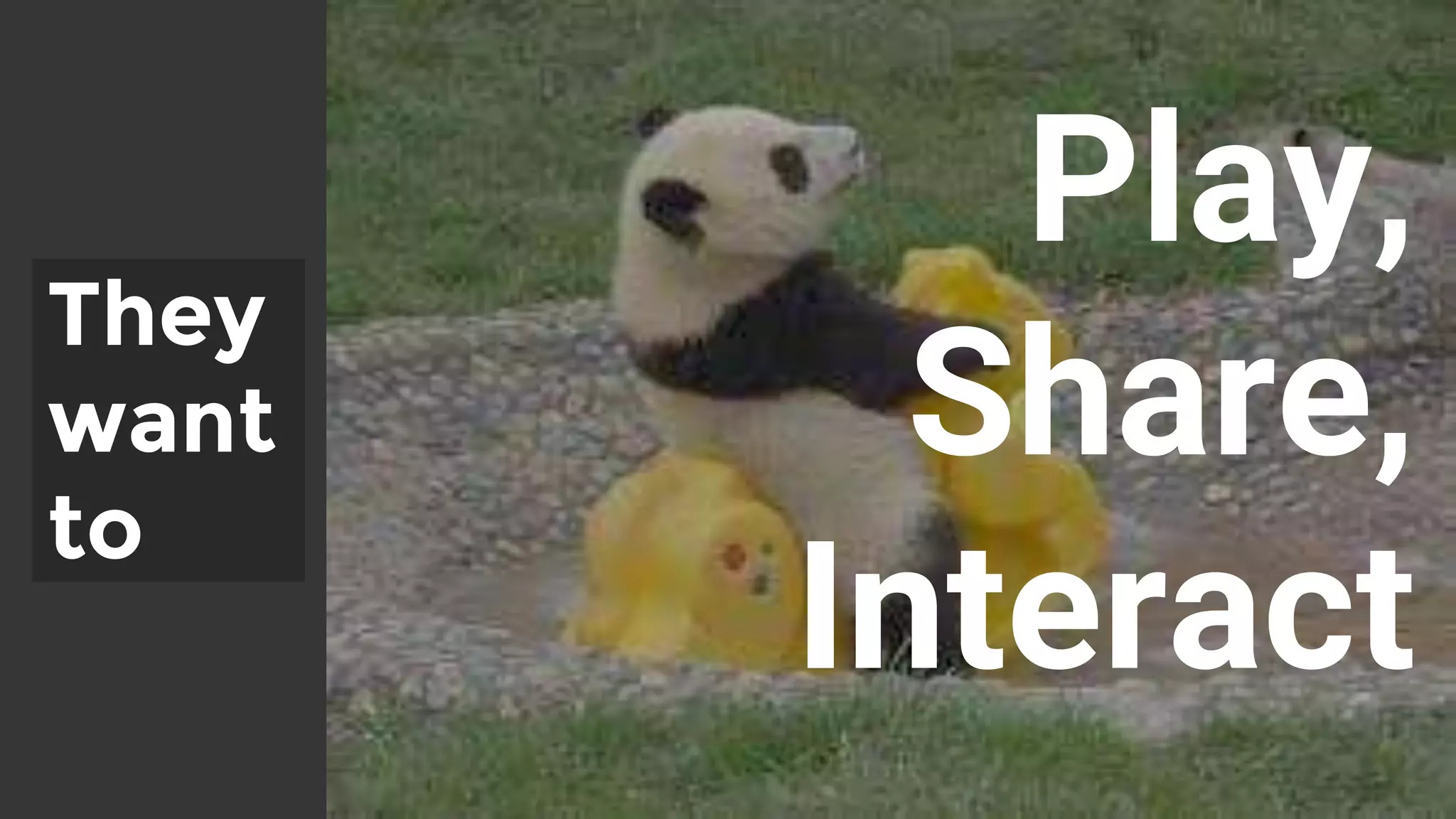 They
want
to
Play,
Share,
Interact
 
