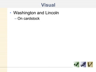 VisualWashington and LincolnOn cardstock