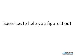 Exercises to help you figure it out
 