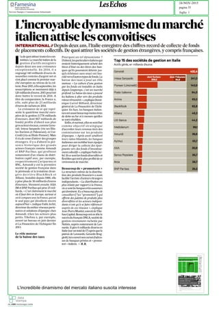 L'incredibile dinamismo del mercato italiano suscita interesse
24-NOV-2015
foglio 1
pagina 35
Servizio Stampa e Comunicazione Istituzionale
 