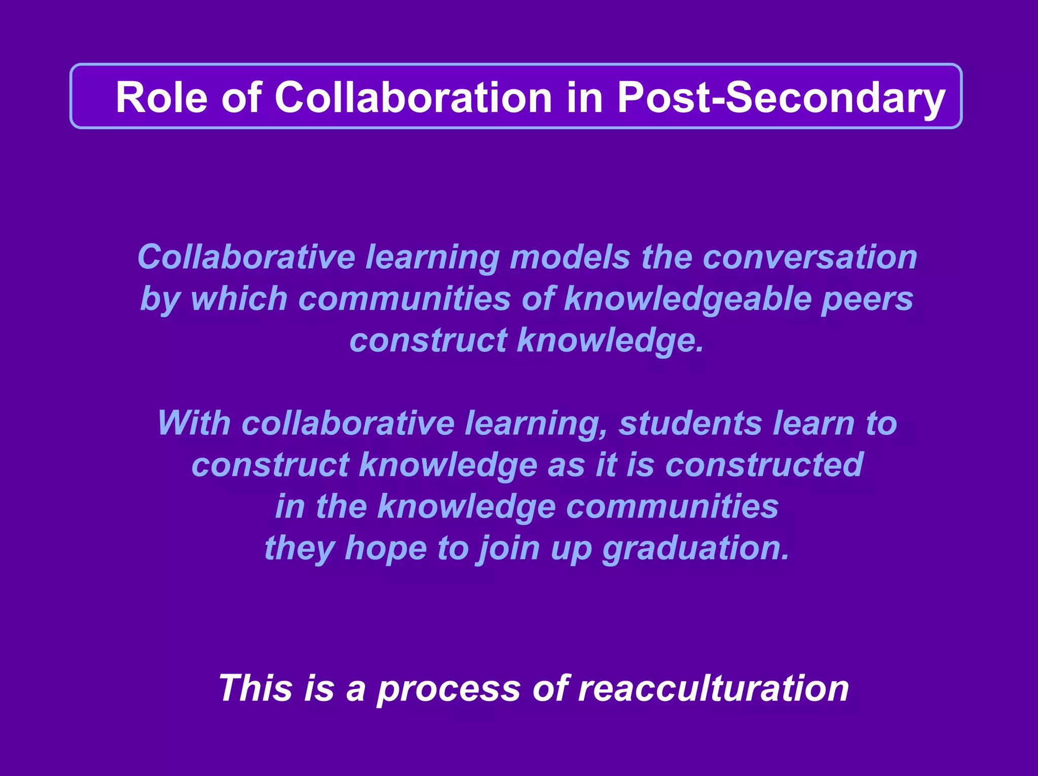 Linda Harasim on Online Collaborative Learning