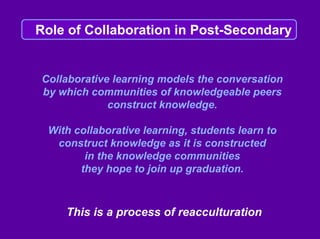 Linda Harasim on Online Collaborative Learning