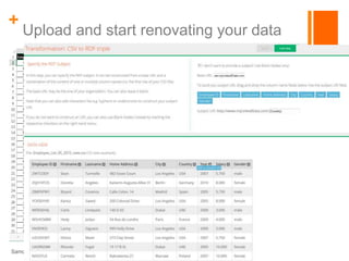 +
Upload and start renovating your data
02.07.2015Samos Summit 2015
 