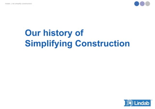 lindab | we simplify construction

Our history of
Simplifying Construction

 