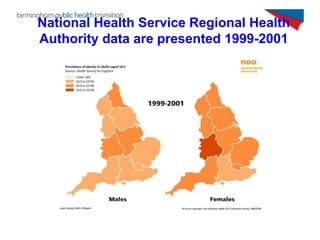 National Health Service Regional Health
Authority data are presented 1999-2001
 