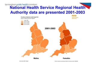 National Health Service Regional Health
Authority data are presented 2001-2003
 